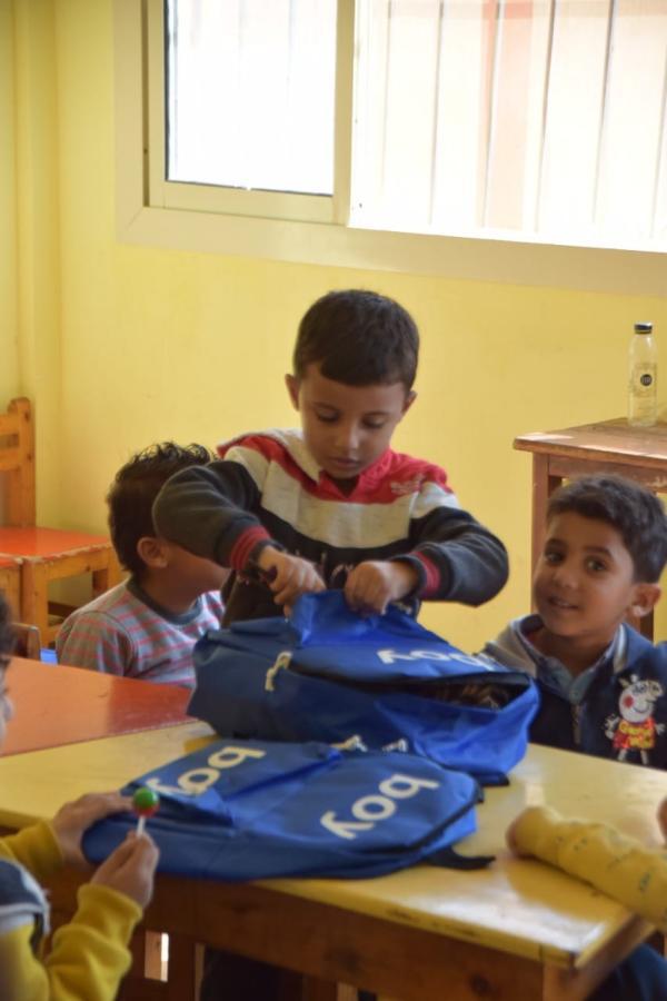 Distributing School Bags